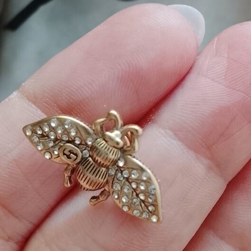 Gucci Bee earrings new with crystals and faux pearls