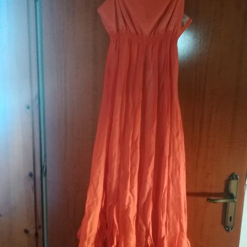 Coral dress with ruffles like new