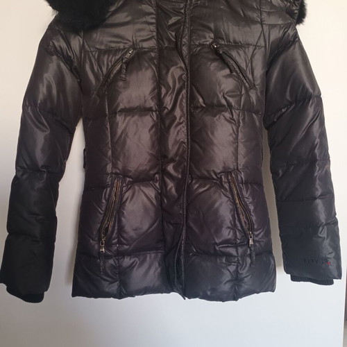 Toy G. jacket used, black, size S, down filled with natural fur hood