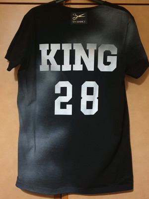 Vagrancy King 28 T-shirt small size, like new, black and gray