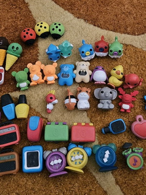 Small animal erasers like new, collection of 48 pieces