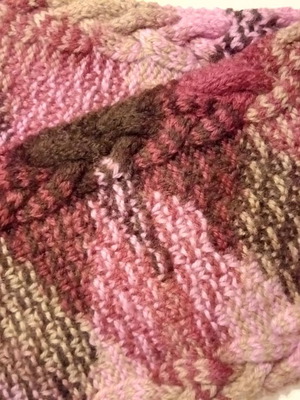 Multicolor scarf used, wool with various knit patterns