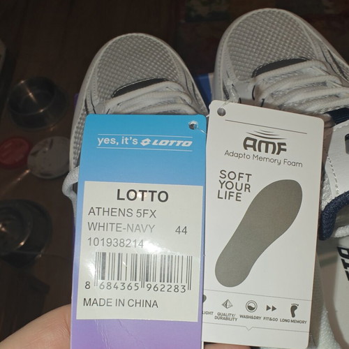 Lotto Athens 4FX men's athletic shoes new, white with silver details