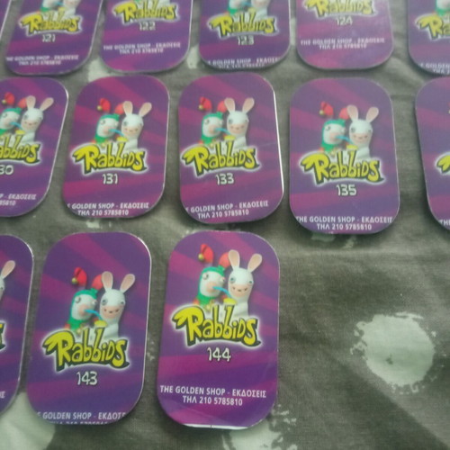 Rabbids metal caps set used, 40 pieces numbers 91-144