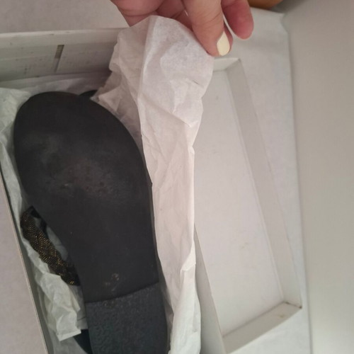 Sofia Manta Black Rocks leather flat sandals size 41 like new