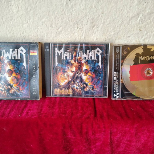Manowar collectible triple CD Hell on Stage used, metal