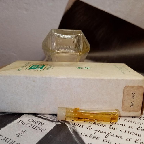 Vintage Crêpe de Chine Millot perfumes used, rare box included