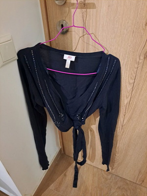 JLO short cardigan dark blue with beads like new