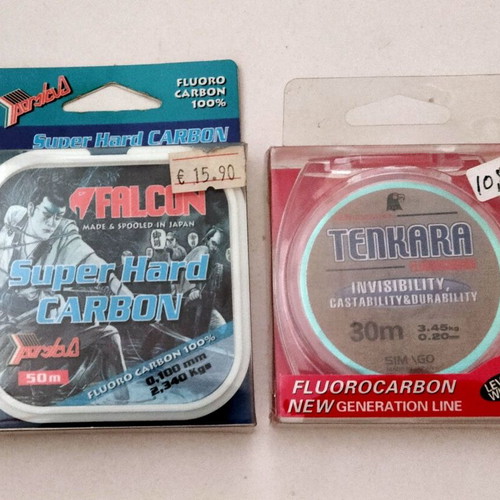 Fishing lines carbon fluorocarbon 2 pieces new