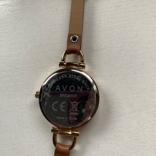 Avon women's watch like new, gold with brown strap