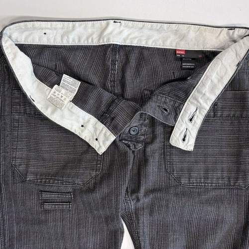 Diesel Flared Grey Striped Jeans Size 33 Like New
