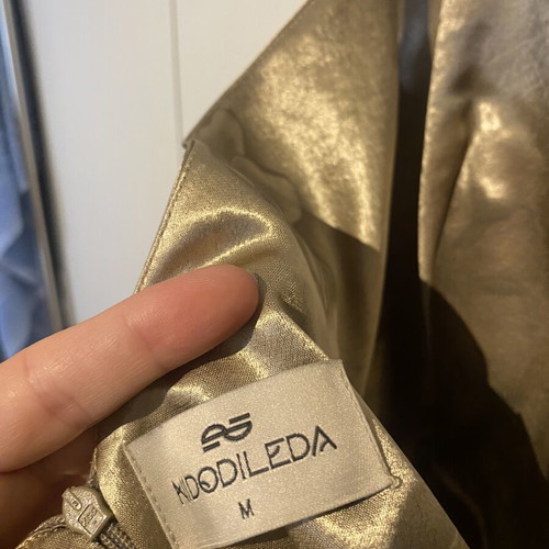 Nidodileda gold satin midi dress like new