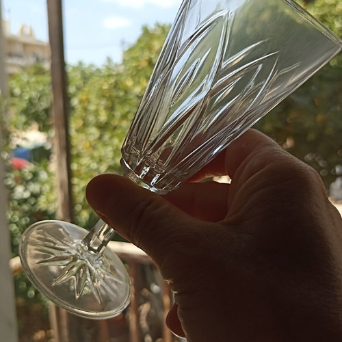 Vintage crystal champagne glasses set of 6, like new