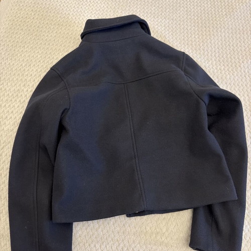 Zara women's coat with gold buttons, blue