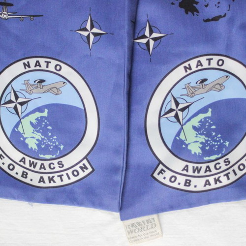 Pilot scarf of the Hellenic Air Force NATO AWACS F.O.B. Aktion like new
