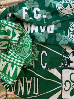 Panathinaikos scarves collection used, 3 pieces authentic