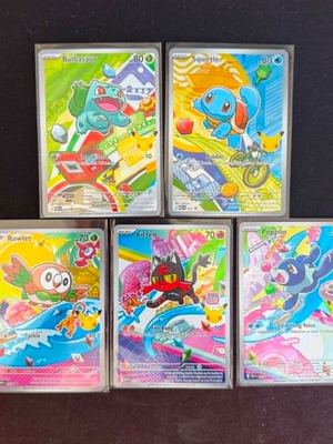 Pokemon lot Bulbasaur Squirtle Rowlet Litten Popplio first partner starters 30 years anniversary new