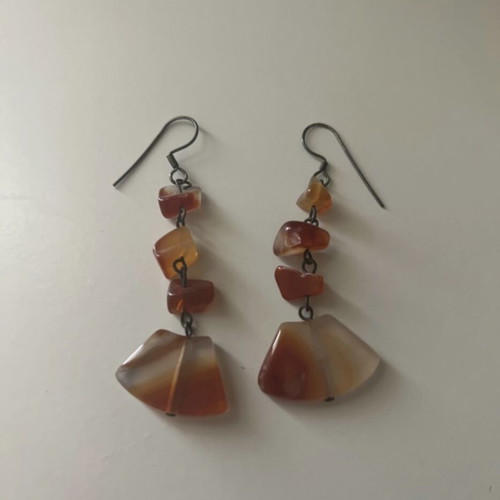 Women's dangling earrings with stones like new