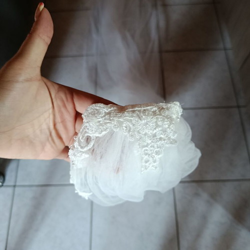 Wedding dress with veil and 4 flower girls dresses, white, size S