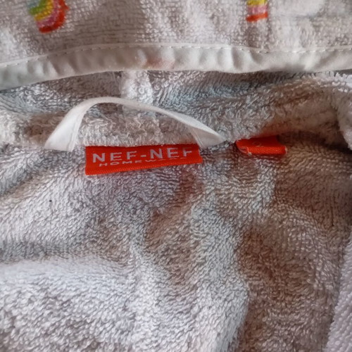 Children's bathrobe nef nef used, hooded, cotton, rainbow design, 2 years