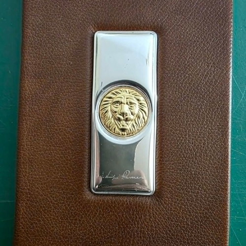 Leader Argenti luxury leather agenda with 925 silver lion head
