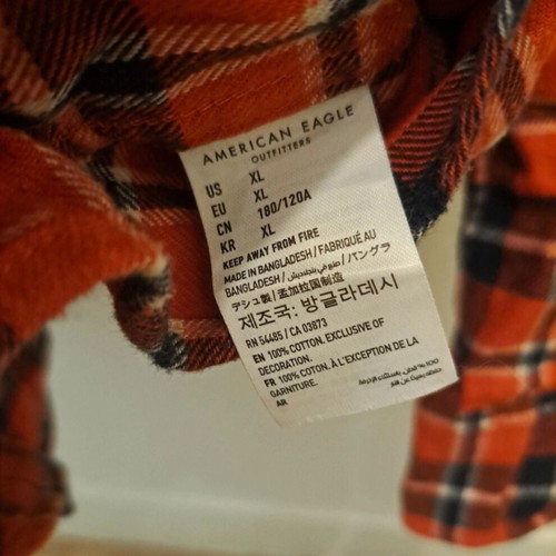 American Eagle flannel plaid shirt XL, unisex overshirt