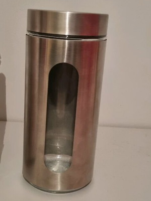 Stainless Steel Silver Jars with Lid New, Set of 2