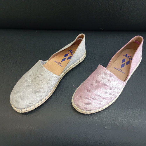 Espadrilles Ace new, genuine leather, grey and purple