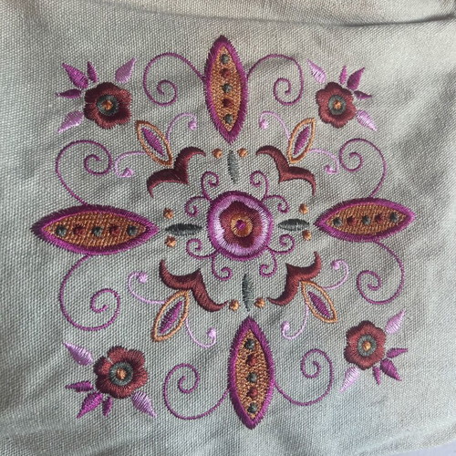 Y2K Vintage Boho Fabric Shoulder Bag with Embroidery, Like New