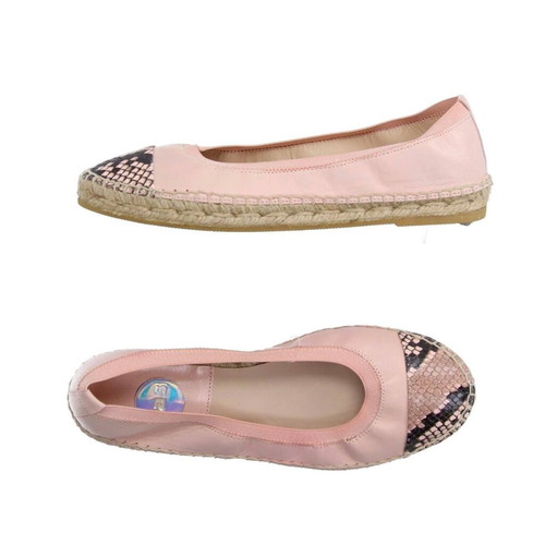 Ras pink leather ballet flats used with snake cap toe size 40