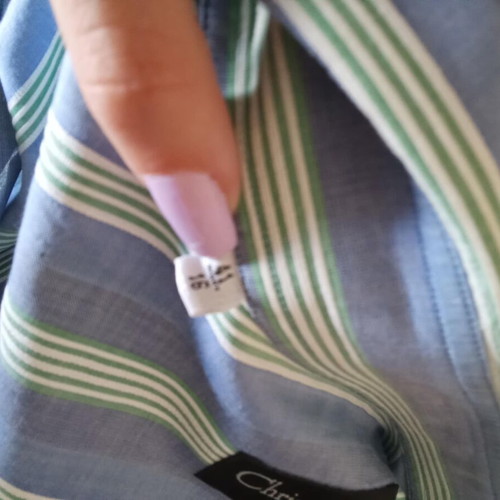 Christian Dior shirt used, size L, blue green white short sleeve