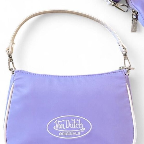 Von Dutch purple and pink purse with white trim