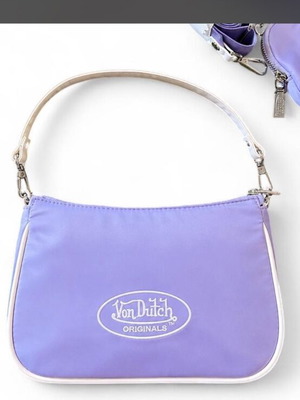 Von Dutch purple and pink purse with white trim