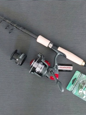 Carbon telescopic spinning rod with Kaida reel and braided line new