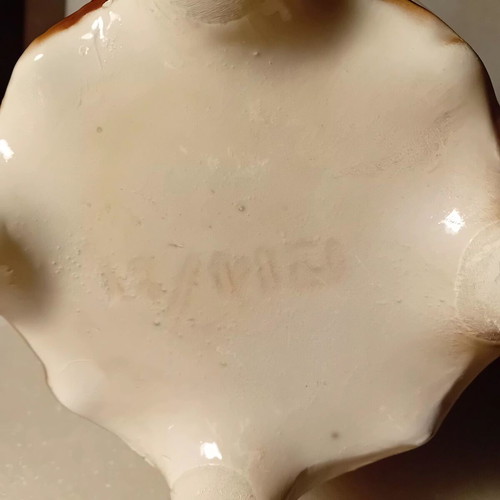 Old decorative faience jug, 30cm