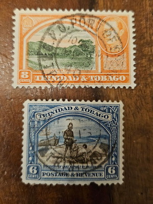 Γραμματόσημα μεταχειρισμένα, 2 τεμάχια 1935-37 Trinidad & Tobago