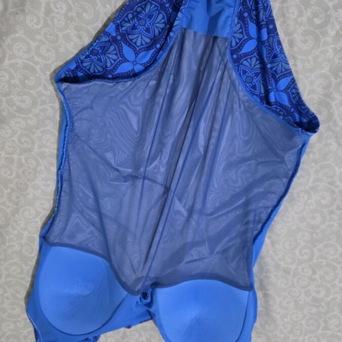 Blu4u blue one-piece swimsuit Large new