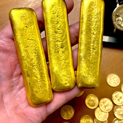 Gold bars new with 24k gold plating 8x2.5cm, 180g