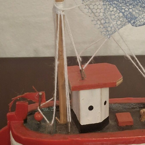 Handmade wooden decorative boat like new
