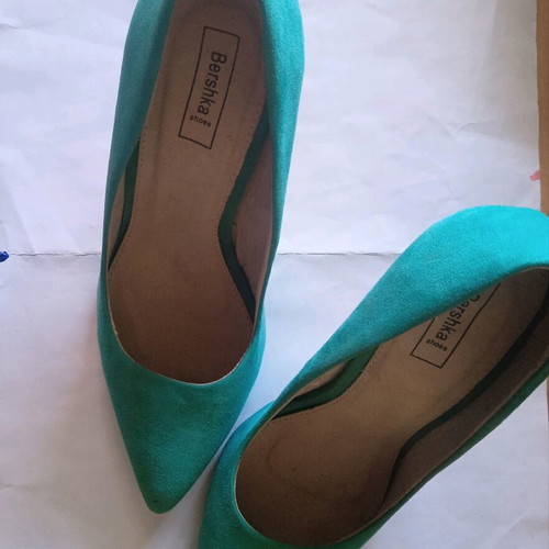 Bershka pumps used, green, size 40