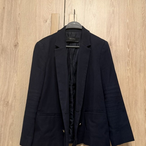 Zara Navy Blue Blazer like new, size M/L, boxy fit with gold buttons