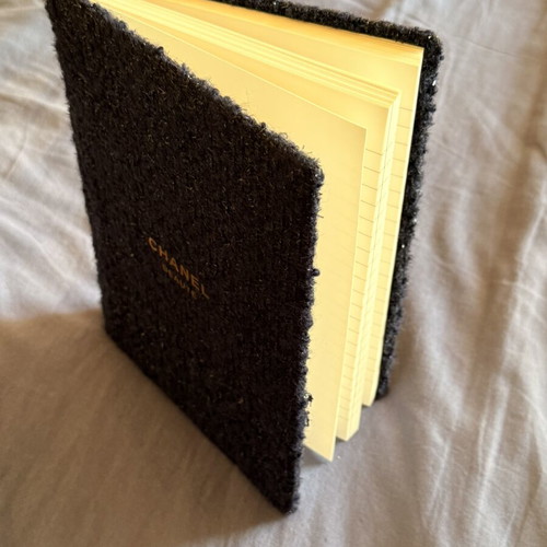 Chanel Beaute notebook with hardcover and CC logo bookmark