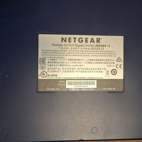 Netgear ProSafe 24 Port Gigabit Switch JGS524v2 like new