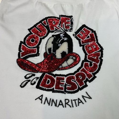 AnnaRita N White Top "You're Despicable" Size 42 like new