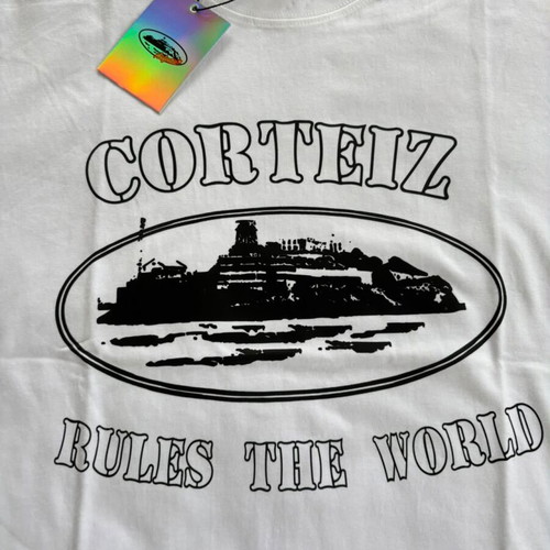 Corteiz T-shirt, medium, white and black