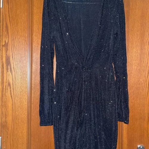 Pull & Bear black metallic dress large, like new