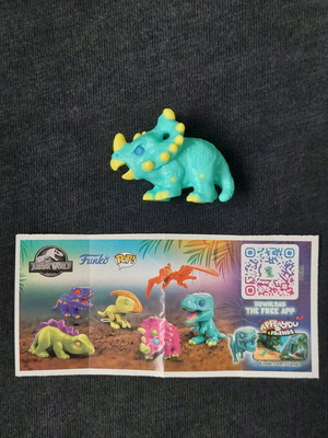 Chasmosaurus Dinosaur Figure Jurassic World Kinder Joy Funko Pop like new