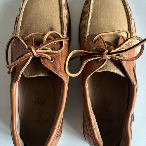 Polo Ralph Lauren Boat Shoes brown and yellow, like new, men EU43.5