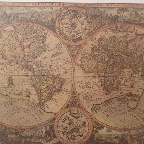 Decorative map used, 52x36 cm