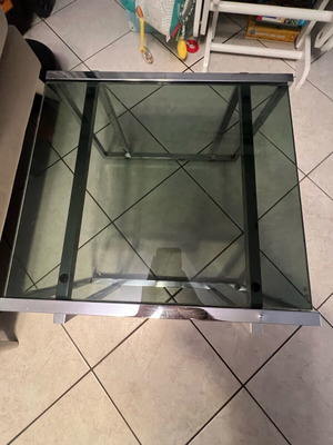 Metal coffee table with glass like new